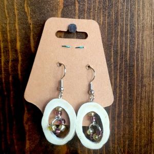 Handmade deer antler earrings. Ethically sourced from my own backyard.